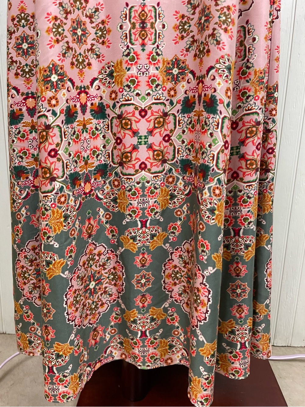 Boden Mariam Silk Blend Maxi Dress US Size 6 Old Rose Intricate Tapestry Pink - Picture 10 of 14